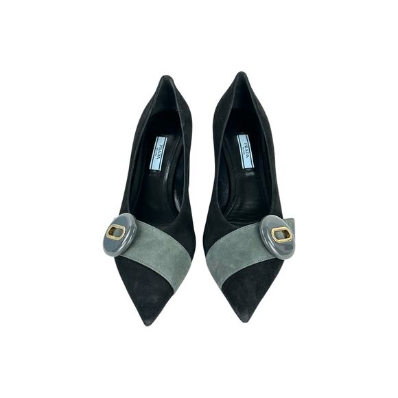Prada Suede Button Pumps - Picture 2 of 8